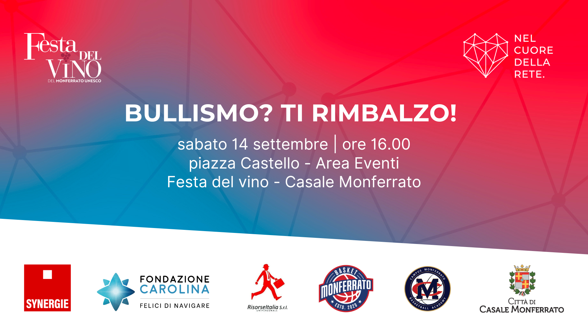 Casale Monferrato: 14 settembre, “Bullismo? Ti rimbalzo!”